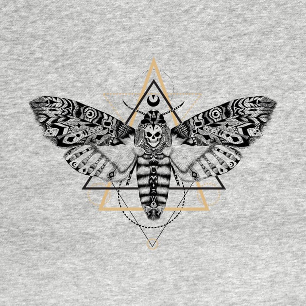 Dead head moth in aztec style by fears